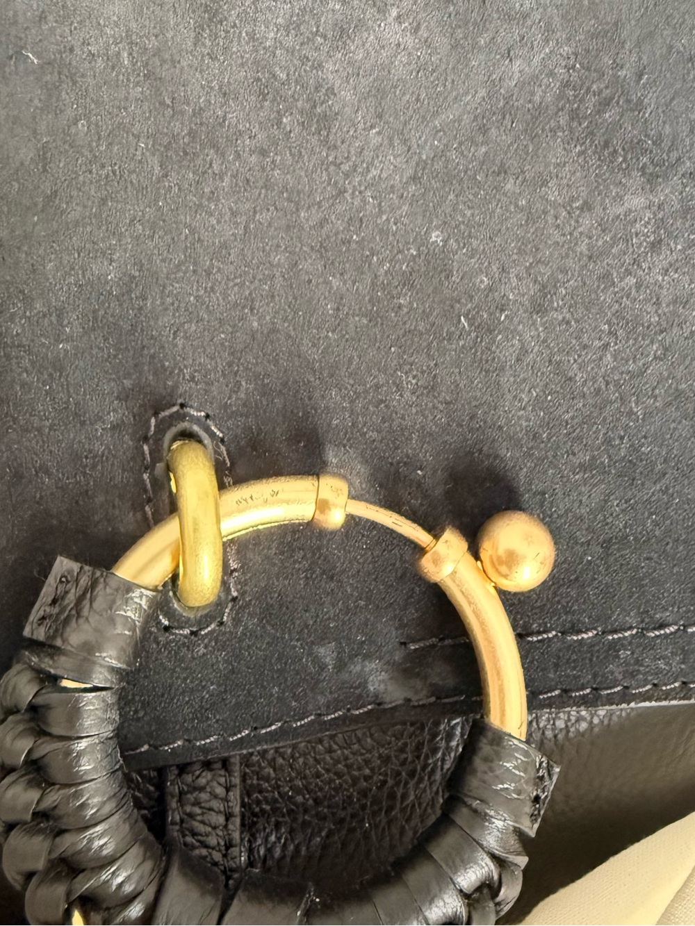 See By Chloe Black Leather Ring-Detail Crossbody Bag - Picture 8 of 11